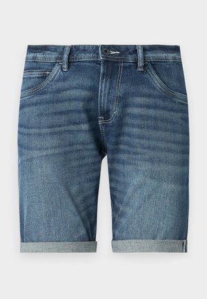 TOM TAILOR JOSH REGULAR - Denimshorts - used dark stone blue denim