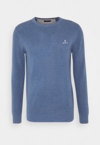 GANT Stickad tröja - mottled light blue