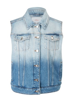s.Oliver, SANS MANCHES, À COL DE CHEMISE - Bodywarmer - blue stretched den