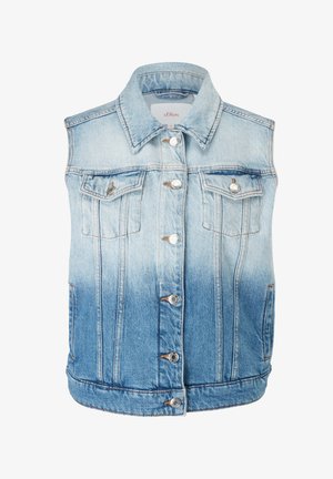 s.Oliver, SANS MANCHES, À COL DE CHEMISE - Bodywarmer - blue stretched den