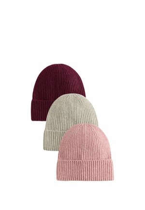 Next, BEANIES 3 PACK - Beanie - pink grey burgundy