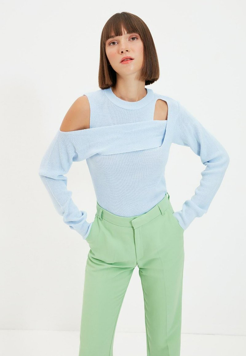 Damen Strickjacken | Trendyol Strickpullover blue/blau - XB36844 Damen Strickjacken | Trendyol Strickpullover blue/blau - XB36844