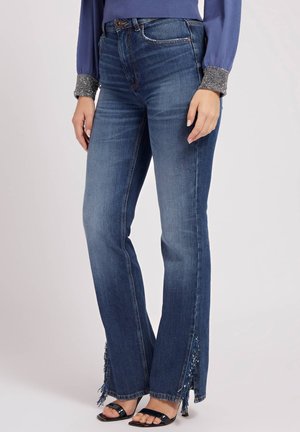 SEITENSCHLITZ - Jeans Bootcut - blau