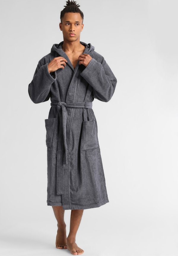 Bademantel - grau meliert