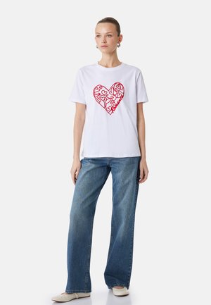 T-shirt Donna In Cotone Koton, Maniche Corte, Giallo Fluorescente, Taglia S