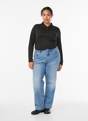 Zizzi, MIT LANGEN ÄRMELN - Poloshirt - black