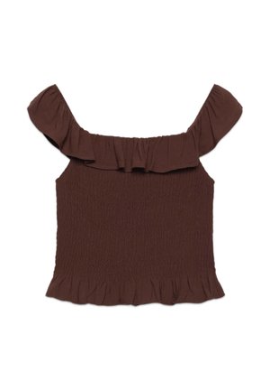 Terranova, BLUSA A SPALLE SCOPERTE CON BALZA - Camicetta - cacao