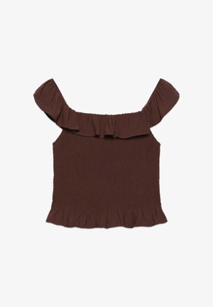 Terranova, BLUSA A SPALLE SCOPERTE CON BALZA - Camicetta - cacao