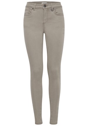 Grå skinny jeans lavet af denim, med høj talje, fem lommer og diskrete syninger. Glat tekstur med en tætsiddende pasform.