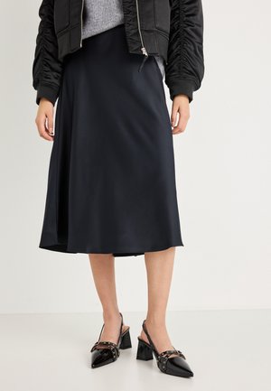 ARIEL MIDI SLIP SKIRT - A-linjainen hame - anthracite night