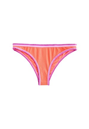 Next, HIGH LEG - Bikini pezzo sotto - textured orange pink whipstitch