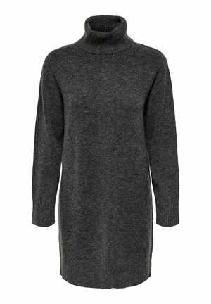 Pelēka turtlenecka krekla kleita, kas izgatavota no mīksta auduma. Tam ir garas piedurknes, ribota apkakle un sānu izgriezumi, kas nodrošina brīvību kustībai.