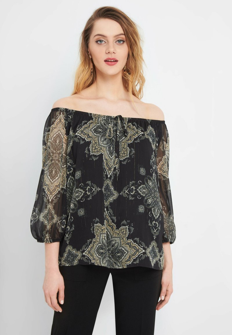 ORSAY MIT ETHNO-MUSTER - Bluse - black - Zalando.de