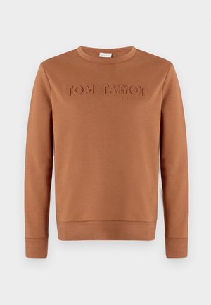 TOM TAILOR EMBOSSED - Športni pulover - deep cognac