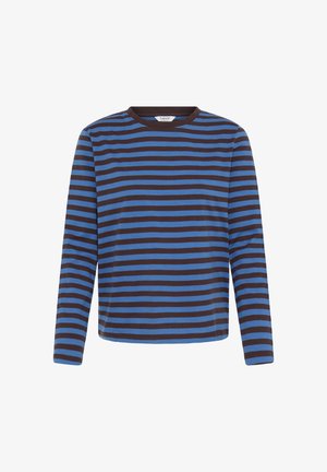 b.young, BYSNERLE LS SHIRT - Longsleeve - dark brown blue stripe