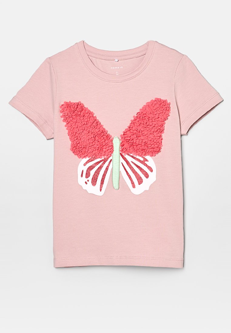 name it T-shirt print roze