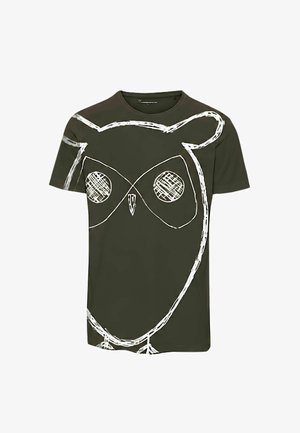 KnowledgeCotton Apparel, BIG OWL PRINT - T-Shirt print - forrest night