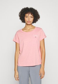 Tommy Hilfiger SHORT SLEEVE - Pyžamový vrchný diel - flora pink heather