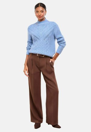 REGULAR FIT - CABLE WITH LONG SLEEVE - Svetrík - blue