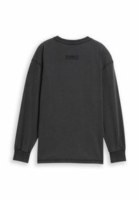 Langärmliger, dunkelgrauer Sweatshirt aus weicher Baumwolle. Mit einem Rundhalskragen und gerafften Bündchen. Enthält ein kleines gesticktes Logo auf der Rückseite.