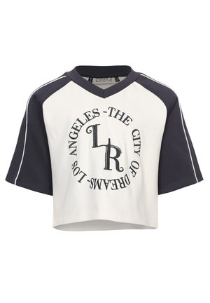 CROPPED AND LOOSE-FIT RAGLAN - T-shirt print - off white