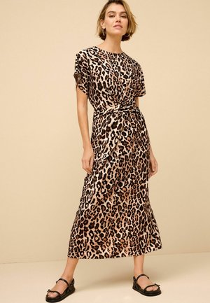 Next TWIST WAIST SHORT SLEEVE PETITE - Velika haljina - leopard animal print