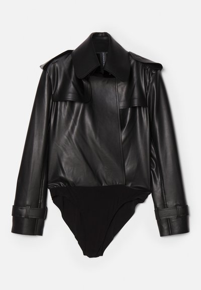 Norma Kamali DOUBLE BREASTED TRENCH BODYSUIT - Blūze - black