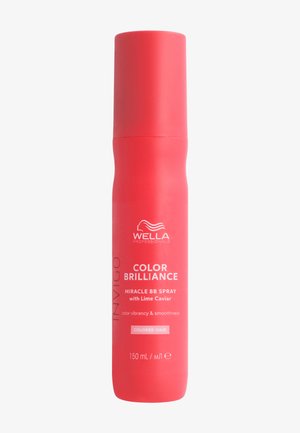 Fel koraalroze fles met het label Wella Professionals Color Brilliance Miracle BB Spray voor gekleurd haar, 150 ml inhoud.