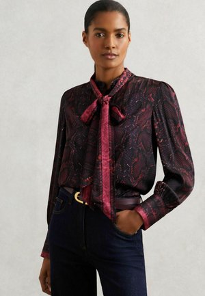 REGULAR FIT - DANA SNAKE TIE-NECK - Cămașă - burgundy