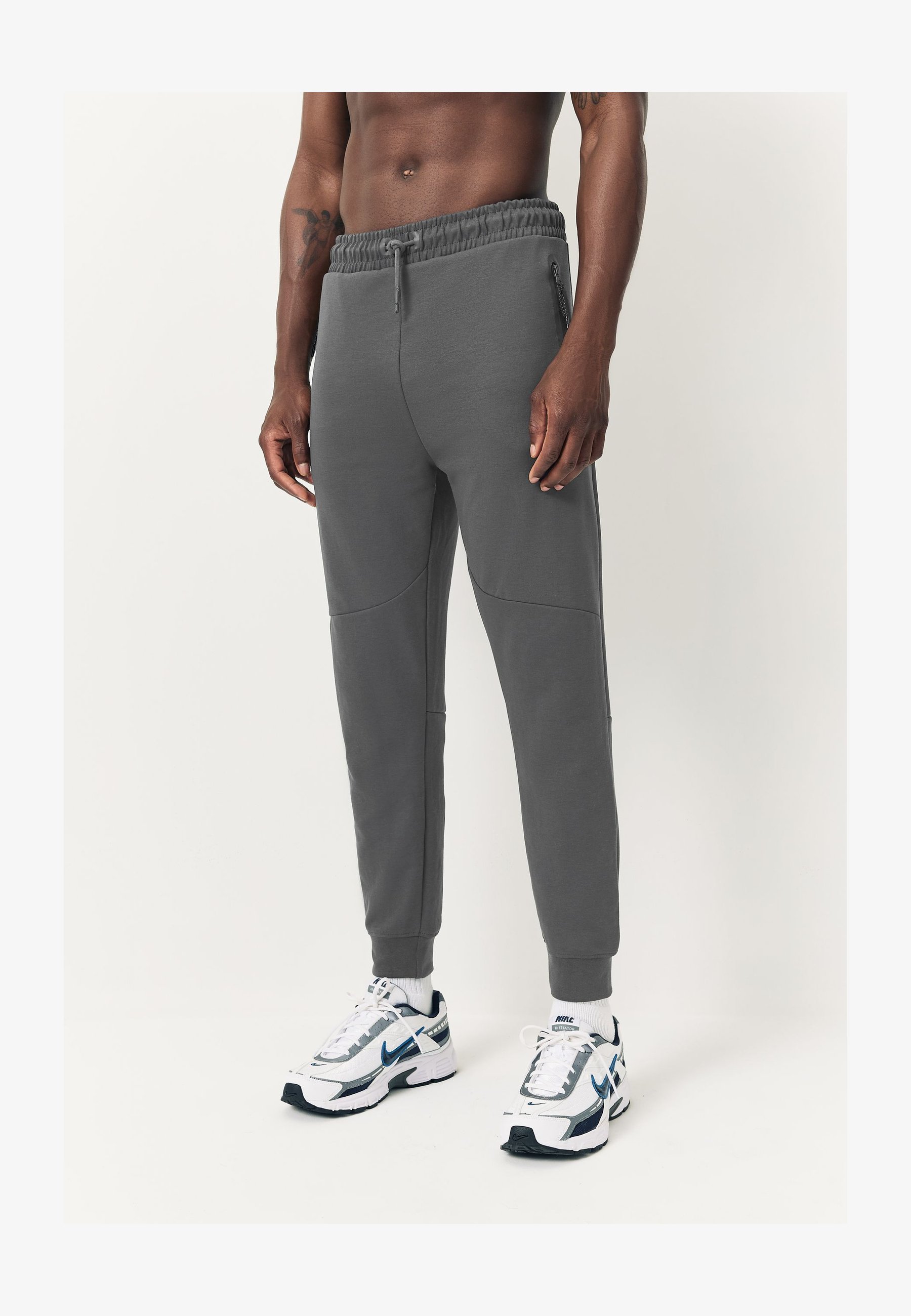 Pantaloni Jogger Uomo In Misto Cotone | Tuta Casual Con Tasche E Vita Regolabile | Grigio Scuro Taglia L | Modello Largo E Morbido Per Sport E Relax