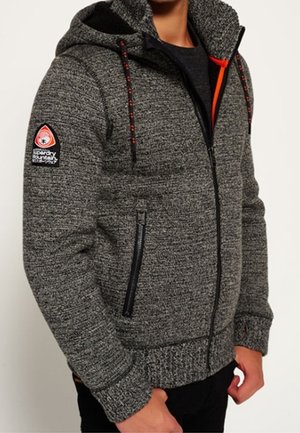 Sweater met rits - mottled grey