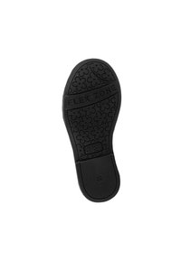Black rubber shoe sole featuring floral patterns, "FLEX ZONE" text, and a textured section for grip. Size marked as "22."
