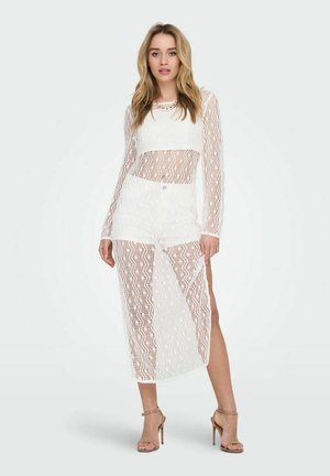 MIT LANGEN ÄRMELN RÜCKENFREIES - Vestito casual - antique white