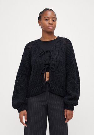 Vero Moda Petite VMALOA BOW CARDIGAN - Adīta jaka - black