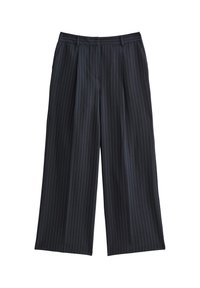 PINSTRIPE WIDE LEG - Broek - navy