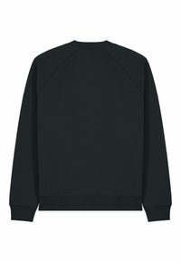 Felpa nera con scollo rotondo, maniche raglan e polsini e orlo a costine. Realizzata in tessuto liscio con design a tinta unita.