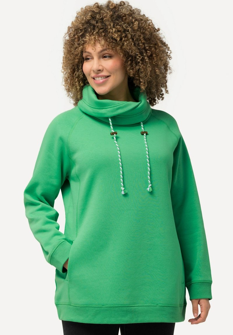 Ulla Popken MIT STEHKRAGEN RAGLANFORM LANGE ÄRMEL - Felpa - green