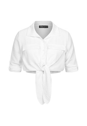 Cloud 5ive, CLOUD5IVE TURN-UP SHIRT KNOTEN BRUSTTASCHEN - Blúzka so zapínaním na gombíky - white
