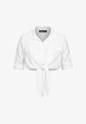 Cloud 5ive, CLOUD5IVE TURN-UP SHIRT KNOTEN BRUSTTASCHEN - Blúzka so zapínaním na gombíky - white