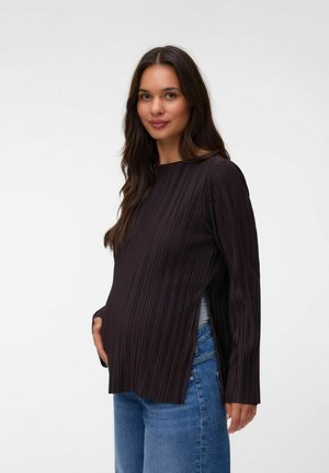 MAMALICIOUS BLOUSE REGULAR FIT ROUND NECK TOP - Blouse - chocolate torte