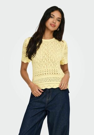 ONLELKE LIFE  STRUCTUR O-NECK  - T-shirt basic - sunlight
