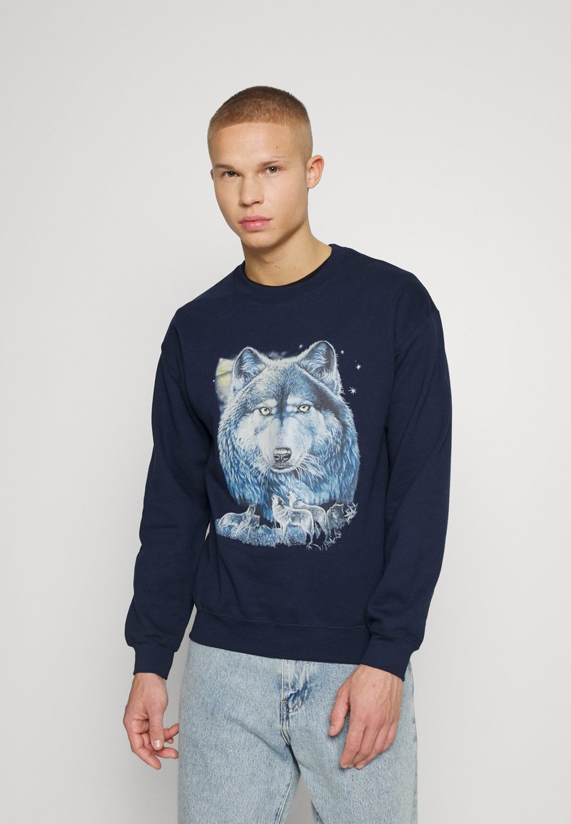 Vintage Supply UNISEX WITH WOLF GRAPHIC - Camisola - navy
