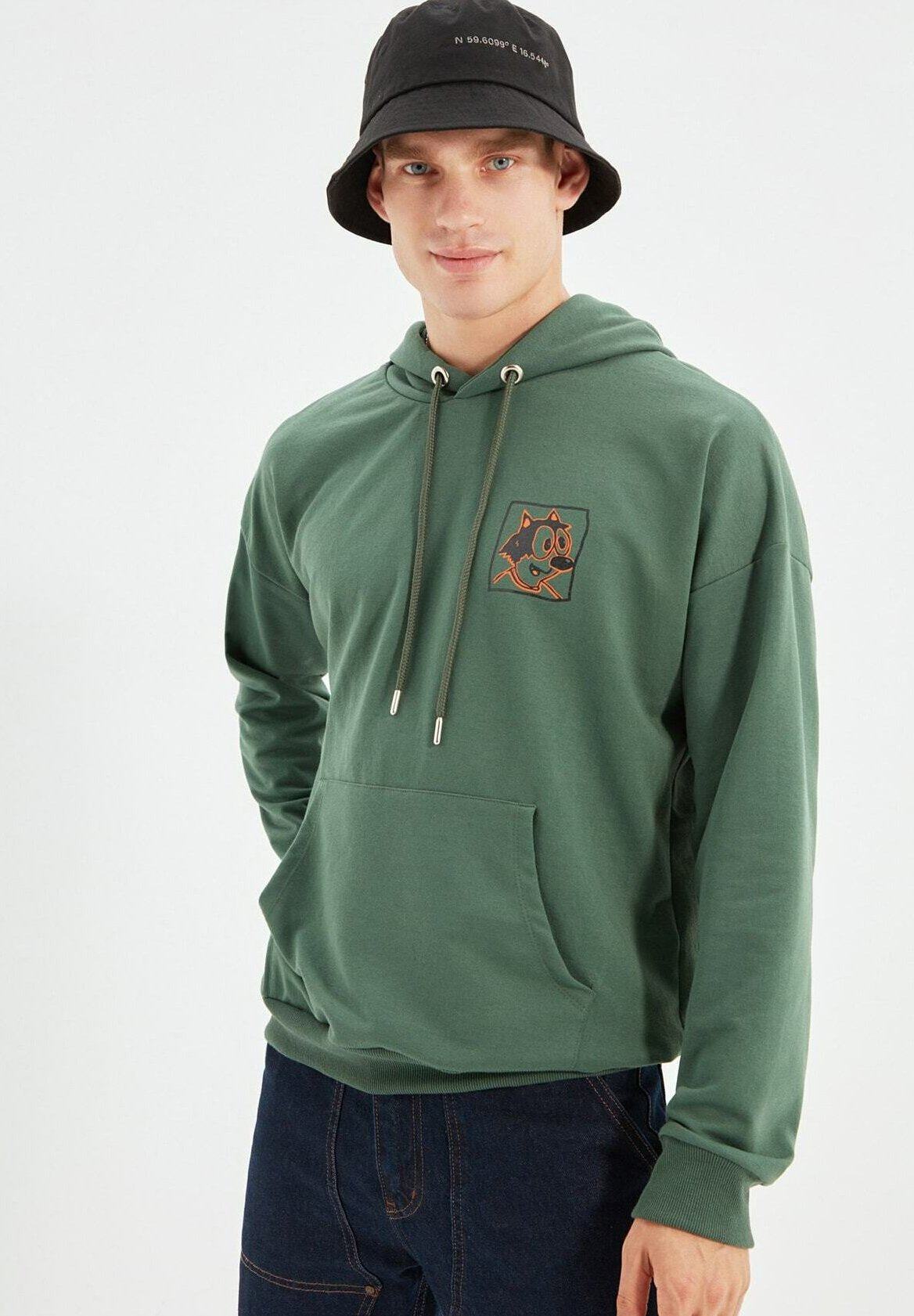 asDXg Abbigliamento Trendyol Felpa con cappuccio - green/verde asDXg Abbigliamento Trendyol Felpa con cappuccio - green/verde