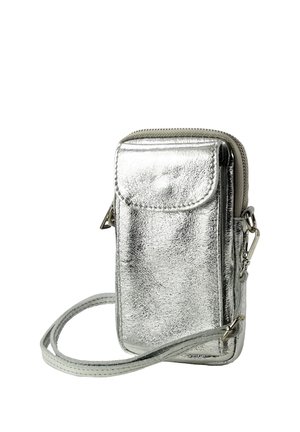DrachenLeder Handytasche - silber
