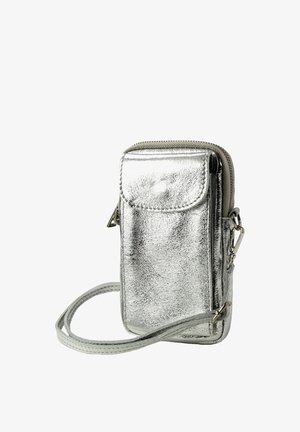 DrachenLeder Handytasche - silber