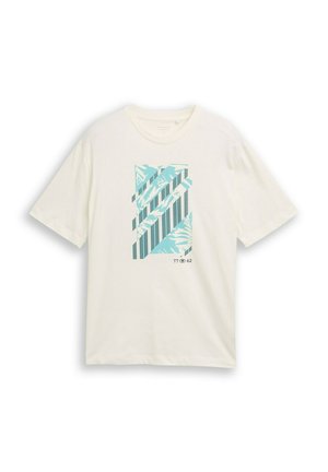 TOM TAILOR, TOM TAILOR T-SHIRT T-SHIRT MIT PRINT - Triko s potiskem - gardenia white