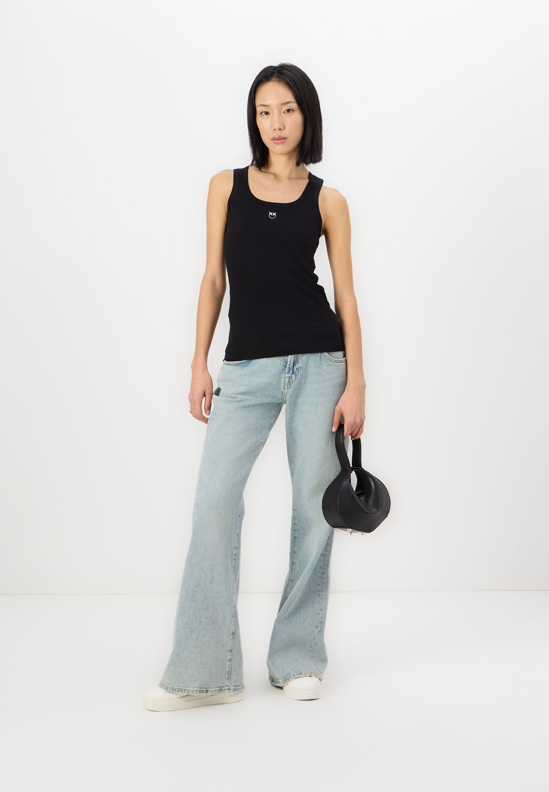 Pinko ELOISE EGG GOLDEN WASH - Wide Leg - light wash/denim