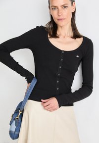 Tommy Jeans SLIM BUTTON THRU - Cardigan - black