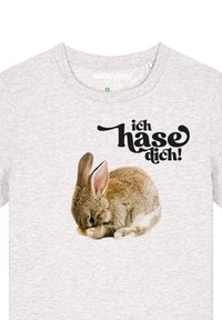 watapparel ICH HASE DICH - T-shirt imprimé - cool heather grey