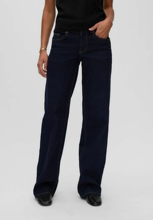 Vero Moda, WIDE-FIT JEANS VMRIVER-STRETCH MID RISE WIDE LEG FIT JEANS - Wide Leg - dark blue denim